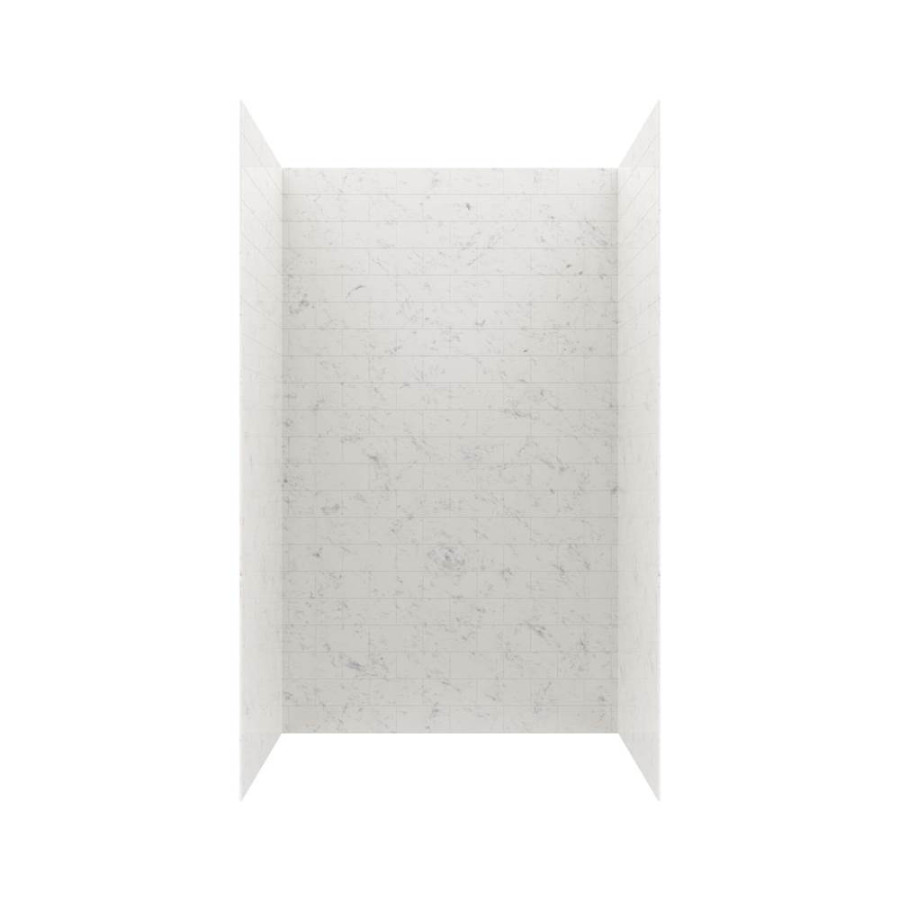 Swan MTMK84-3650 36 x 50 x 84 Swanstone® Metro Subway Tile Glue up Shower Wall Kit in Carrara