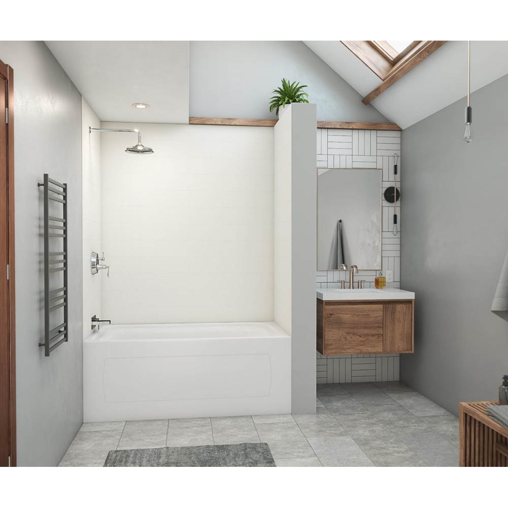 Swan MSMK72-3636 36 x 36 x 72 Swanstone® Modern Subway Tile Glue up Bathtub and Shower Wall Kit in White