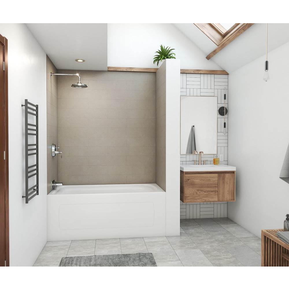 Swan MSMK72-3450 34 x 50 x 72 Swanstone® Modern Subway Tile Glue up Bathtub and Shower Wall Kit in Clay
