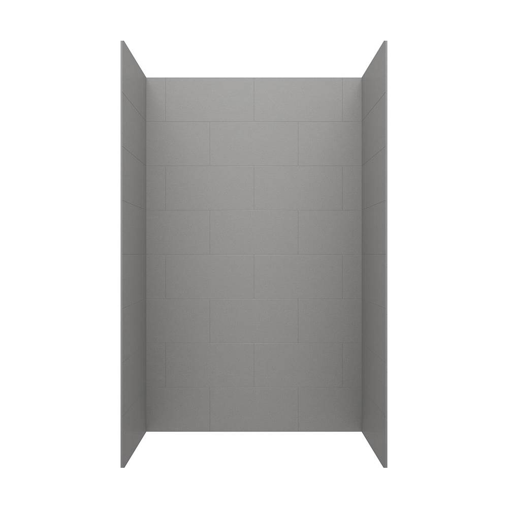 Swan TSMK84-3442 34 x 42 x 84 Swanstone® Traiditional Subway Tile Glue up Shower Wall Kit in Ash Gray