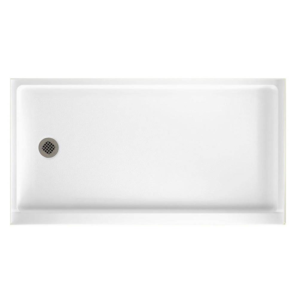 Swan SR-3260 32 x 60 Swanstone Alcove Shower Pan with Right Hand Drain in Bone
