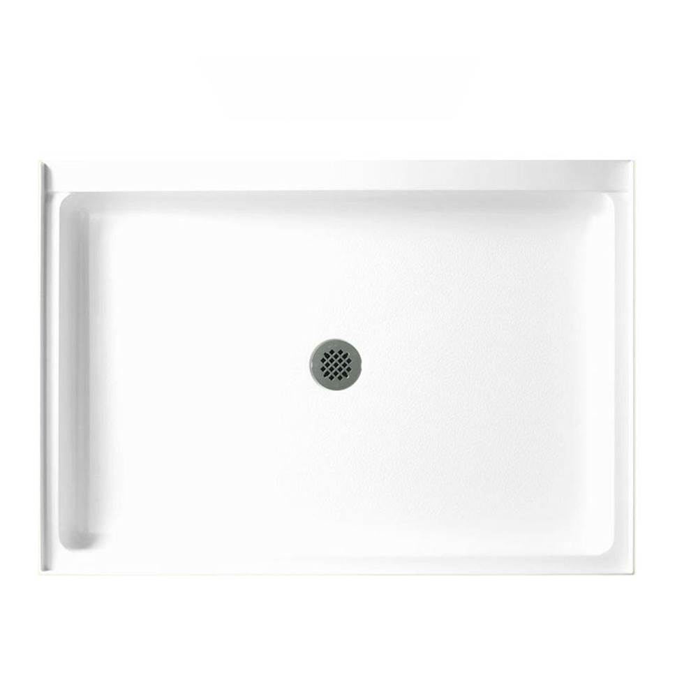 Swan SS-3442 34 x 42 Swanstone Alcove Shower Pan with Center Drain Limestone