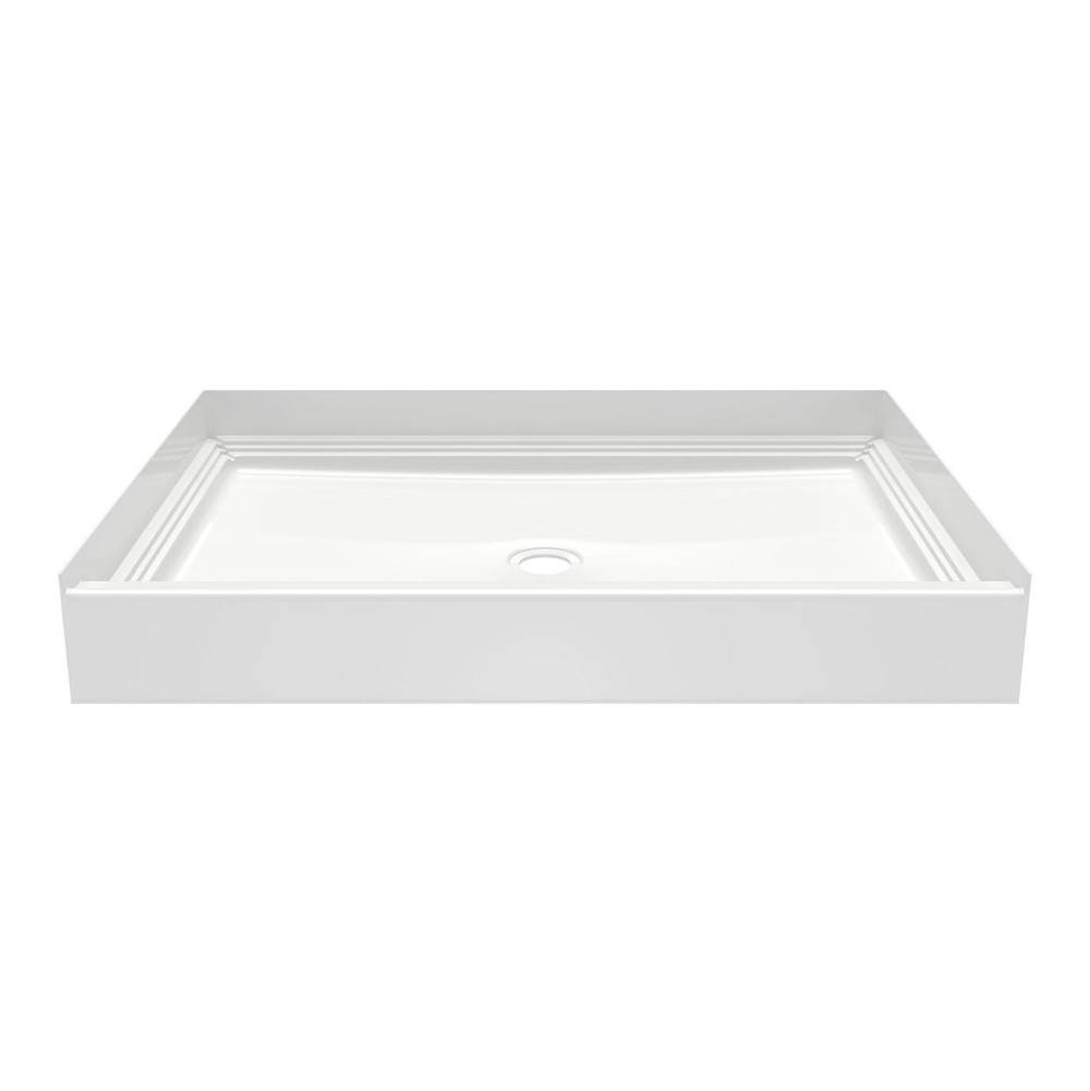 Swan VP4834CPANNS Solid Surface Alcove Shower Pan with Center Drain in White