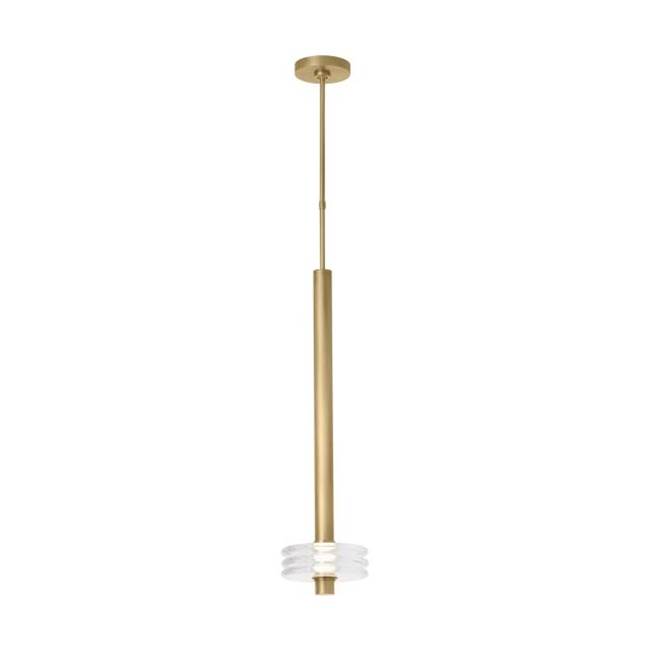 Visual Comfort Modern Collection Kelly Wearstler Laurel 1-Light Dimmable Led Grande Pendant With Natural Brass Finish And Crystal Shade