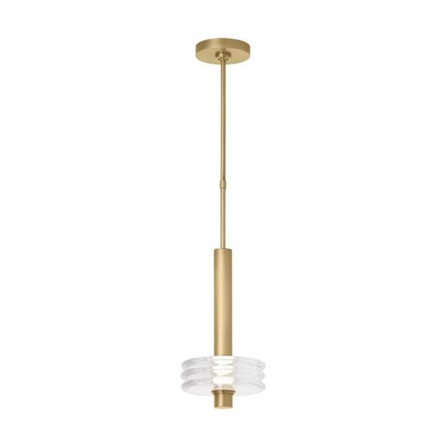 Visual Comfort Modern Collection Kelly Wearstler Laurel 1-Light Dimmable Led Large Pendant With Natural Brass Finish And Crystal Shade