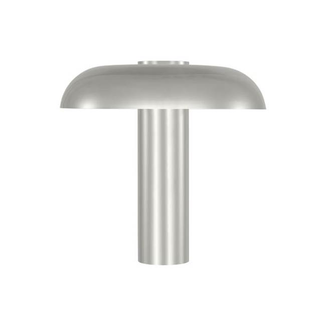 Visual Comfort Modern Collection Sean Lavin Louver 1-Light Dimmable Led Medium Table Lamp With Polished Nickel Finish And Aluminum Or Brass Shade