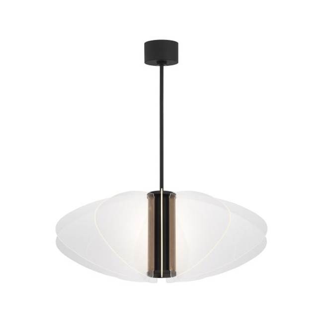 Visual Comfort Modern Collection Sean Lavin Nyra 1-Light Dimmable Led Large Pendant With Nightshade Black Finish And Acrylic Shade