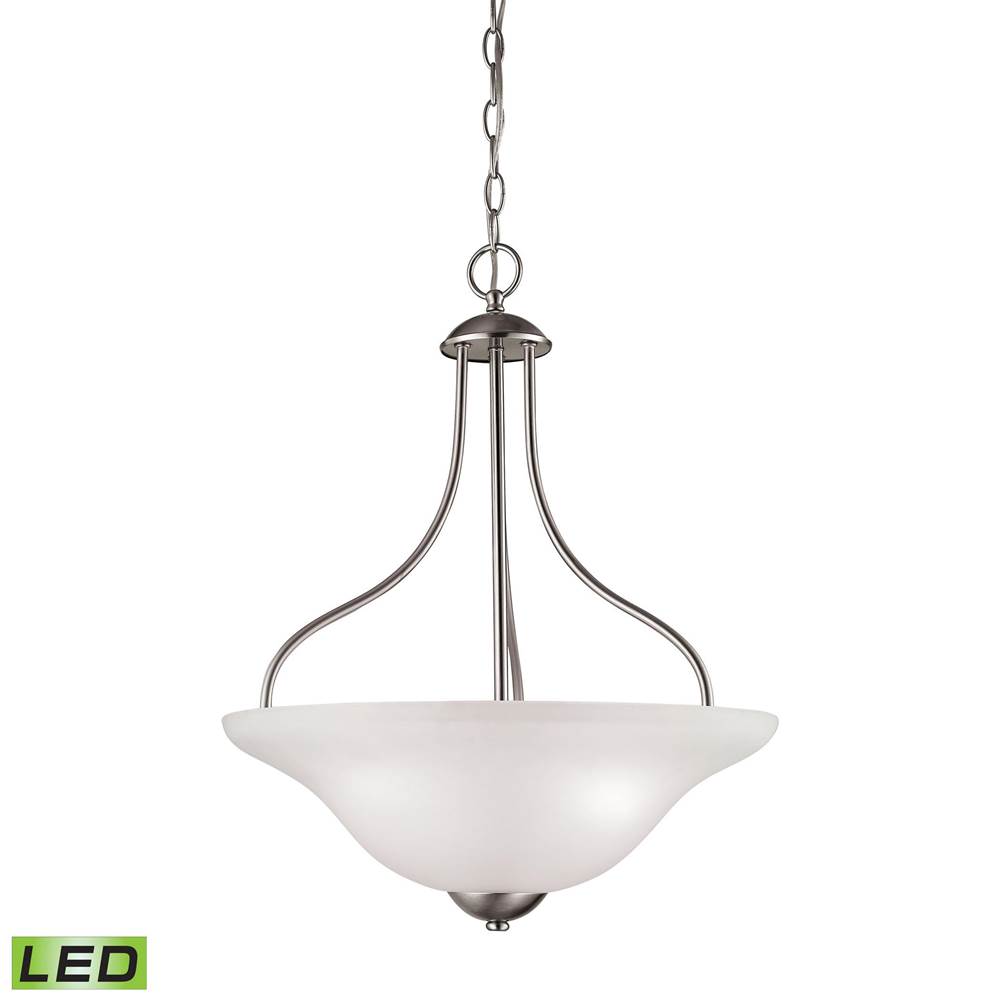 Thomas Lighting Conway 3-Light Pendant in Brushed Nickel With LED Option