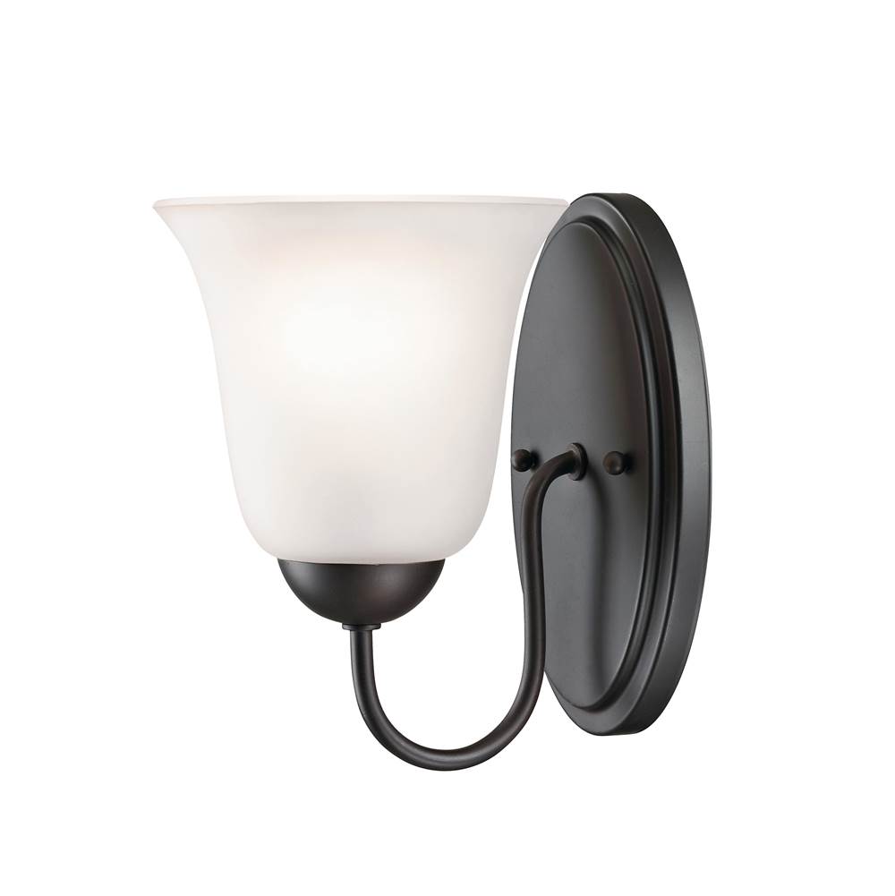 Thomas Lighting Conway 1-Light Vanity Light in Oil Rubbed Bronze With White Glass