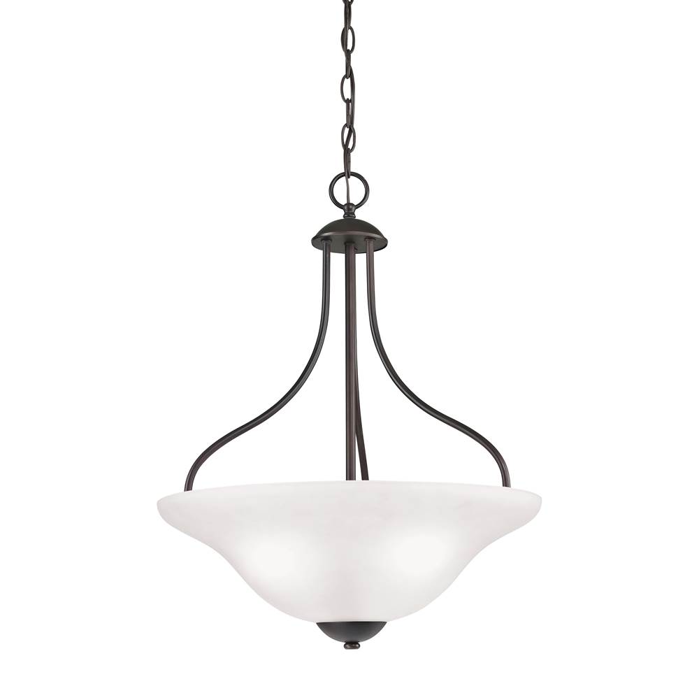 Thomas Lighting Conway 3-Light Pendant in Oil Rubbed Bronze With White Glass