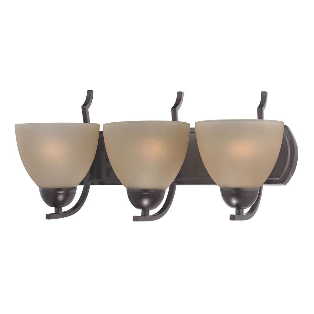 Thomas Lighting Kingston 3-Light Vanity Light in Oil Rubbed Bronze With Cafe Tint Glass