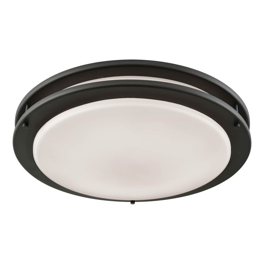 Thomas Lighting Clarion 14'' LED Flush in Oil Rubbed Bronze With A White Acrylic Diffuser