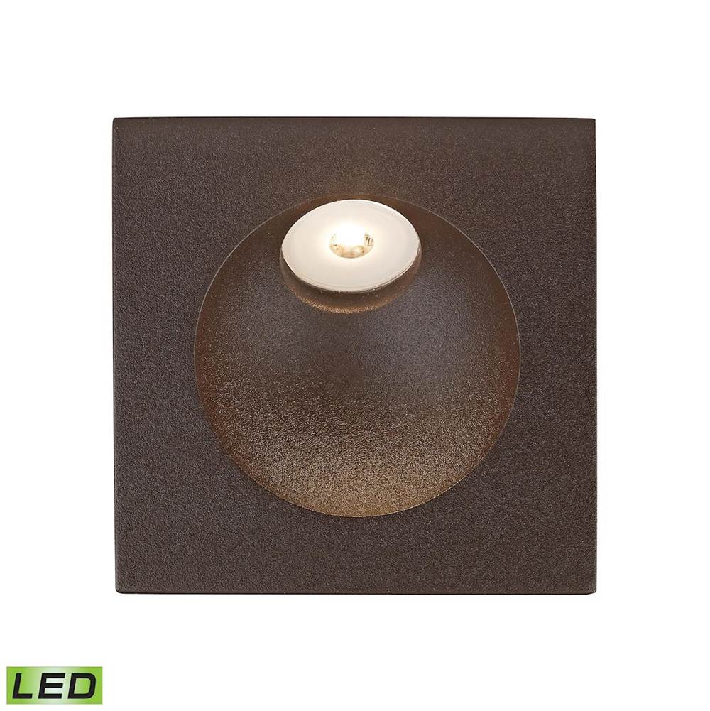 Thomas Lighting Zone LED Step Light in In Matte Brown With Opal White Glass Diffuser