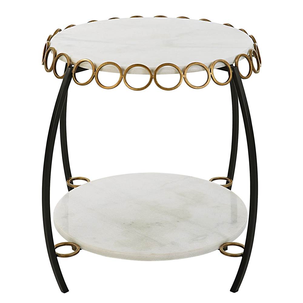 Uttermost Uttermost Chainlink White Marble Side Table