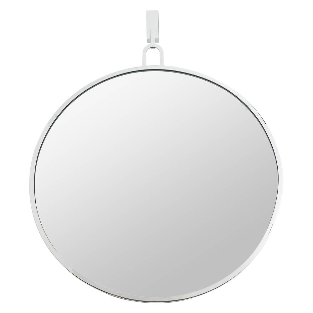 Varaluz Stopwatch 30-in Round Accent Mirror - Polished Nickel