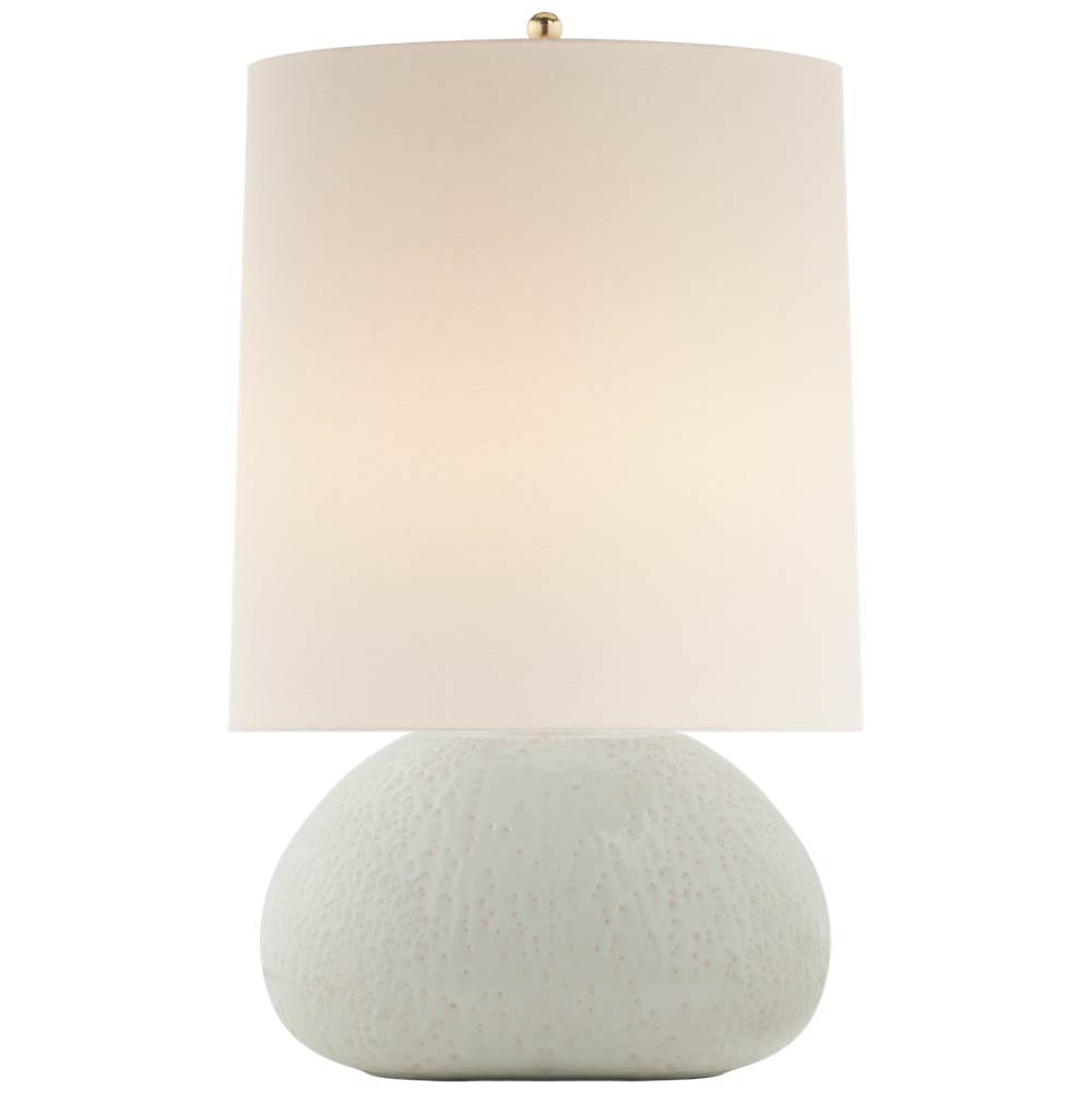 Visual Comfort Signature Collection Sumava Medium Table Lamp in Marion White with Linen Shade