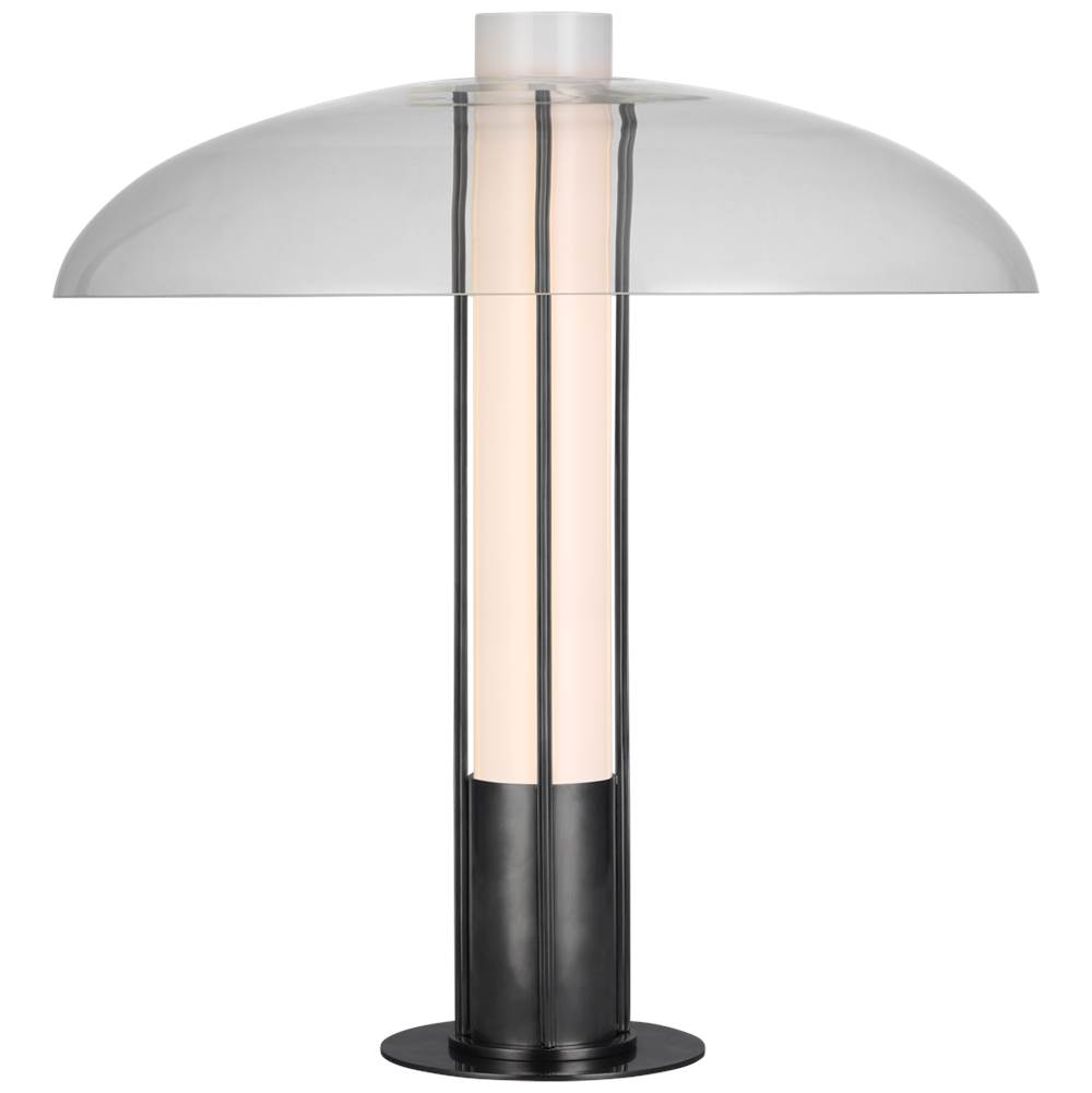 Visual Comfort Signature Collection Troye Medium Table Lamp in Bronze with Clear Glass