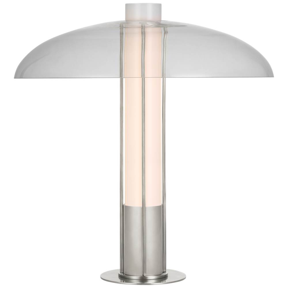 Visual Comfort Signature Collection Troye Medium Table Lamp in Polished Nickel with Clear Glass