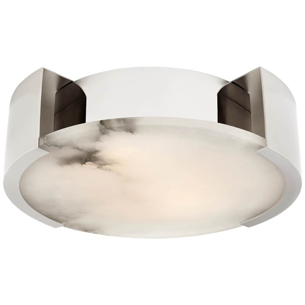 Visual Comfort Signature Collection Melange Small Flush Mount in Polished Nickel with Alabaster