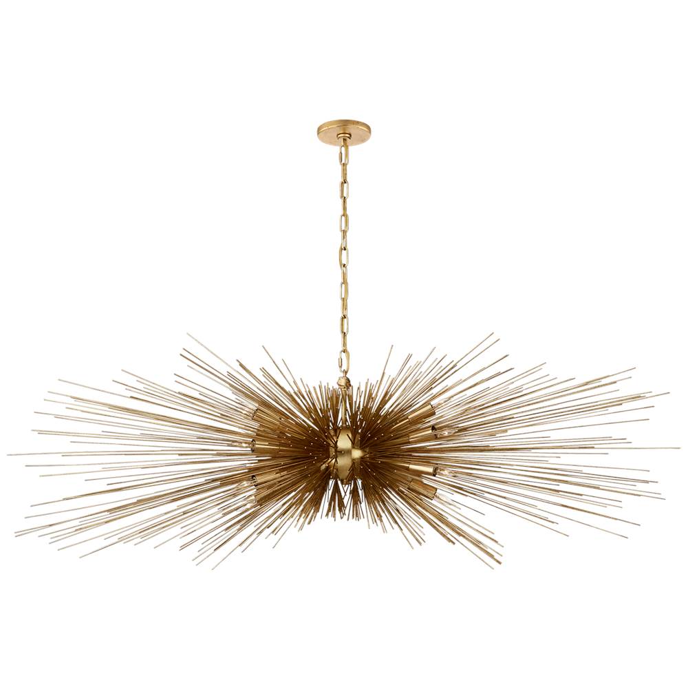 Visual Comfort Signature Collection Strada Large Linear Chandelier in Gild
