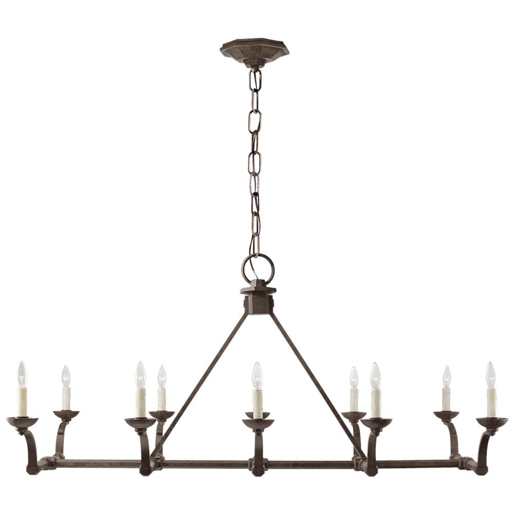 Visual Comfort Signature Collection Robertson Linear Chandelier in Natural Rust