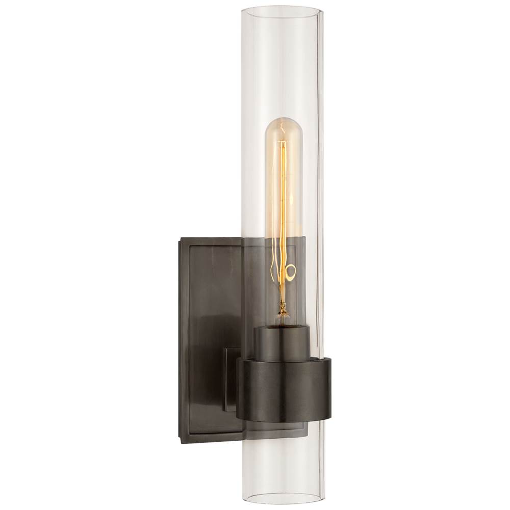 Visual Comfort Signature Collection Presidio Petite Sconce in Bronze with Clear Glass