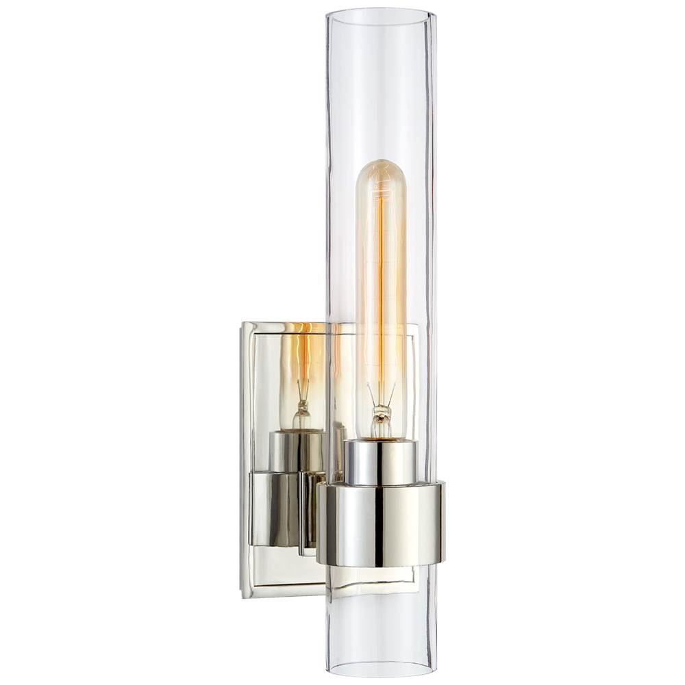 Visual Comfort Signature Collection Presidio Petite Sconce in Polished Nickel with Clear Glass