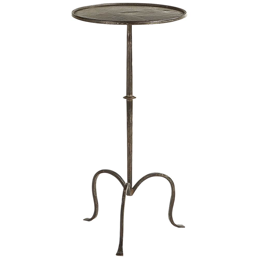 Visual Comfort Signature Collection Hand-Forged Martini Table in Aged Iron