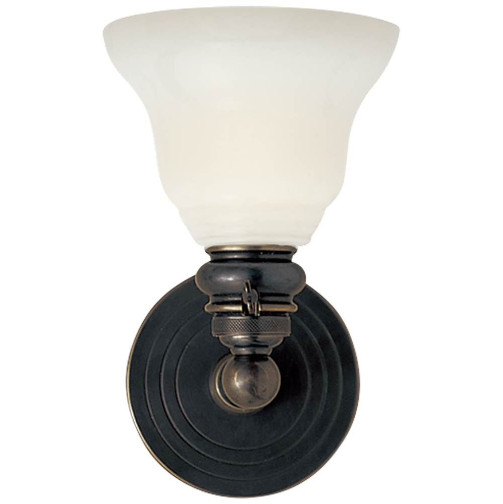 Visual Comfort Signature Collection Boston Functional Single Light in Bronze with White Glass