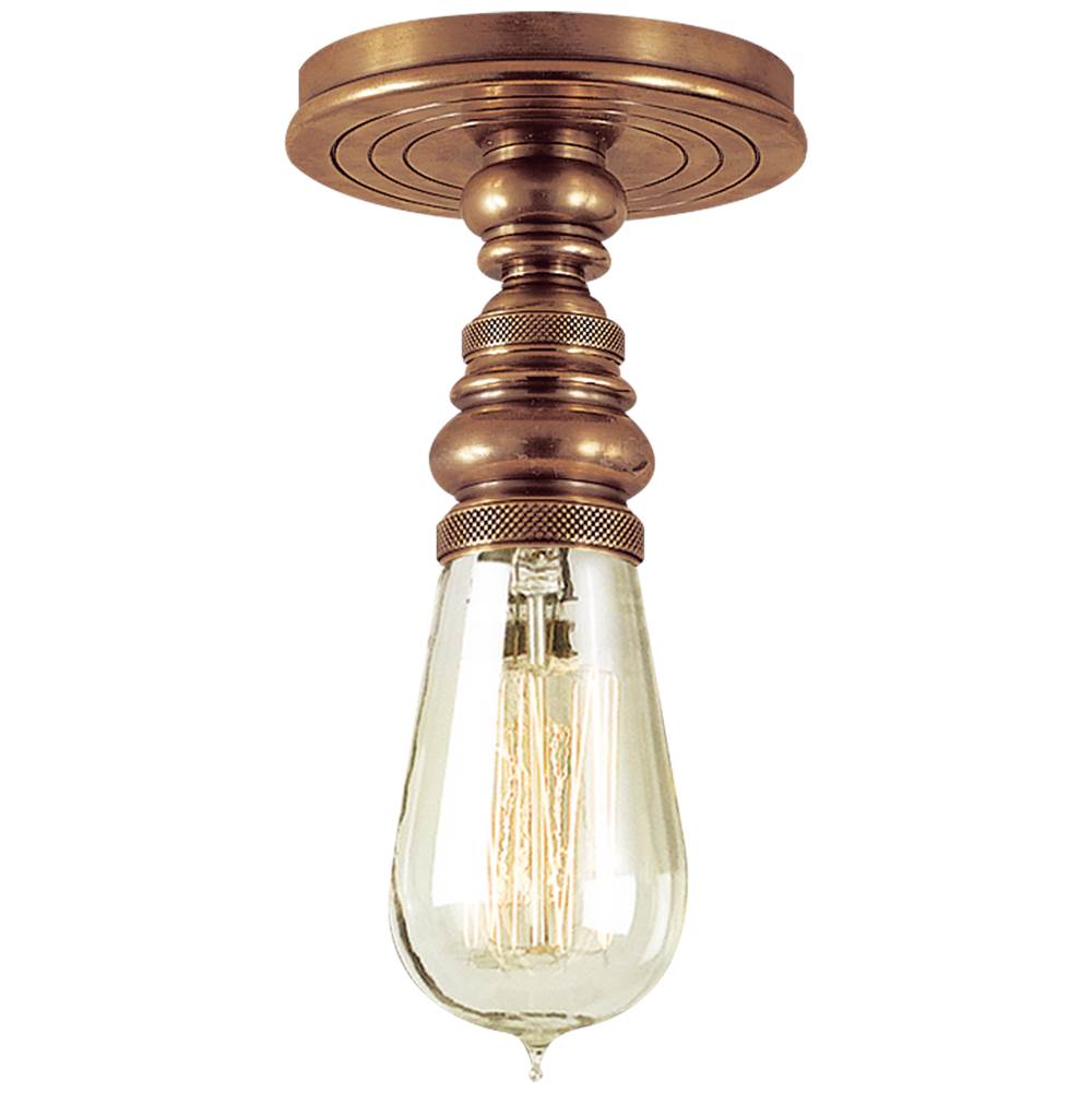 Visual Comfort Signature Collection Boston Single Flush Mount in Hand-Rubbed Antique Brass