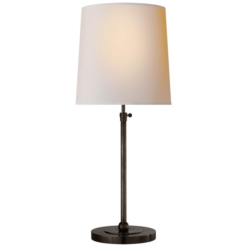 Visual Comfort Signature Collection Bryant Large Table Lamp in Bronze with Natural Paper Shade