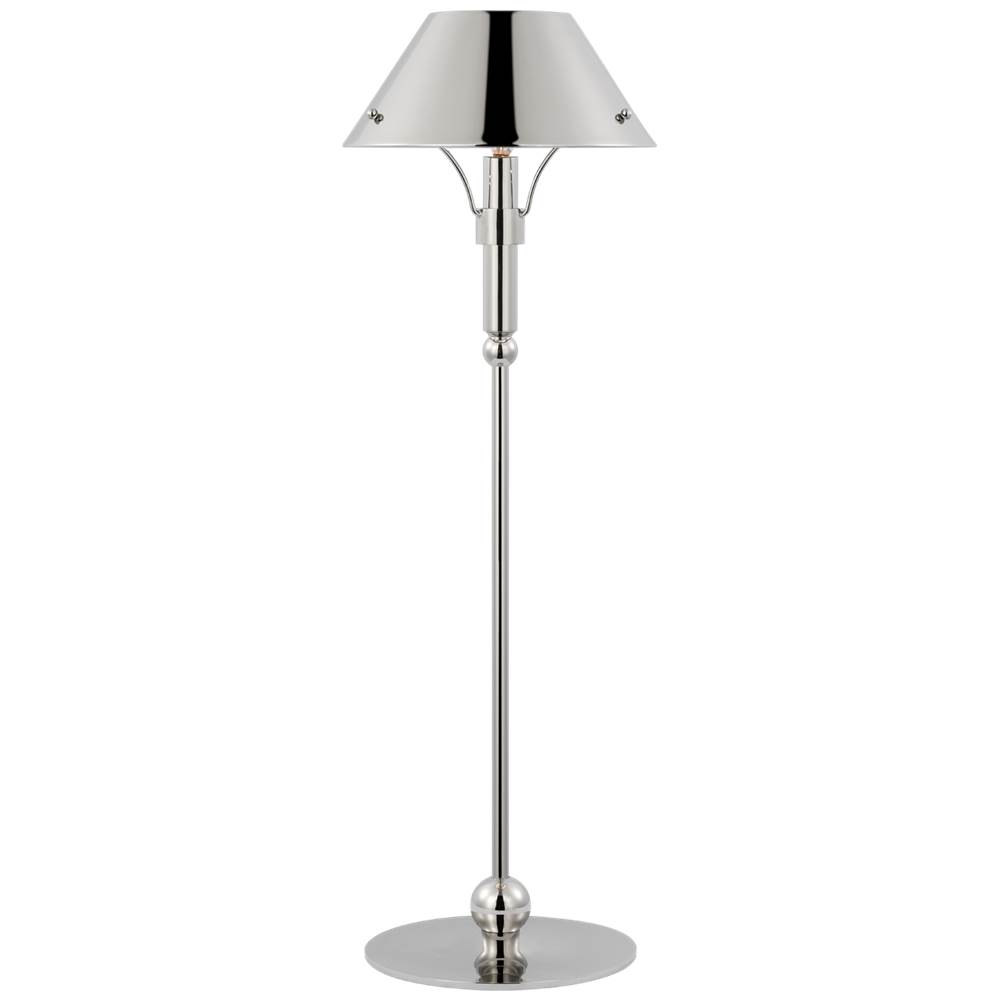 Visual Comfort Signature Collection Turlington Medium Table Lamp in Polished Nickel with Polished Nickel Shade