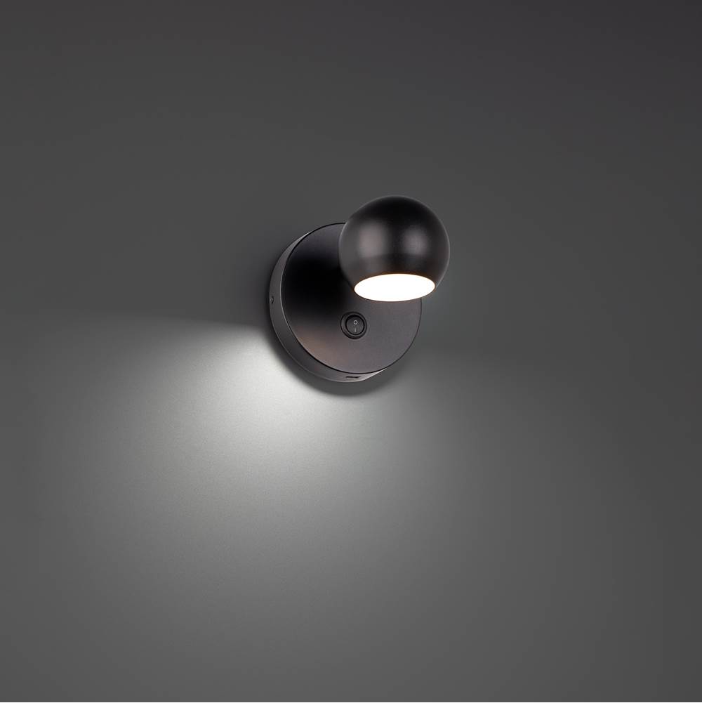 WAC Lighting Duplex 5'' LED Bed Task Light 3000K in Black