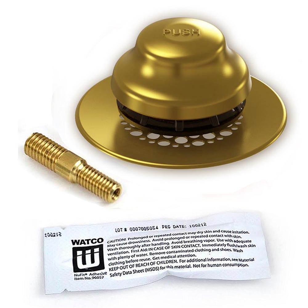 Watco Manufacturing Universal Nufit Fa Tub Closure - Silicone Polished Brass ''Pvd'' Grid Strainer 3/8-5/16 Adapter Pin Brass