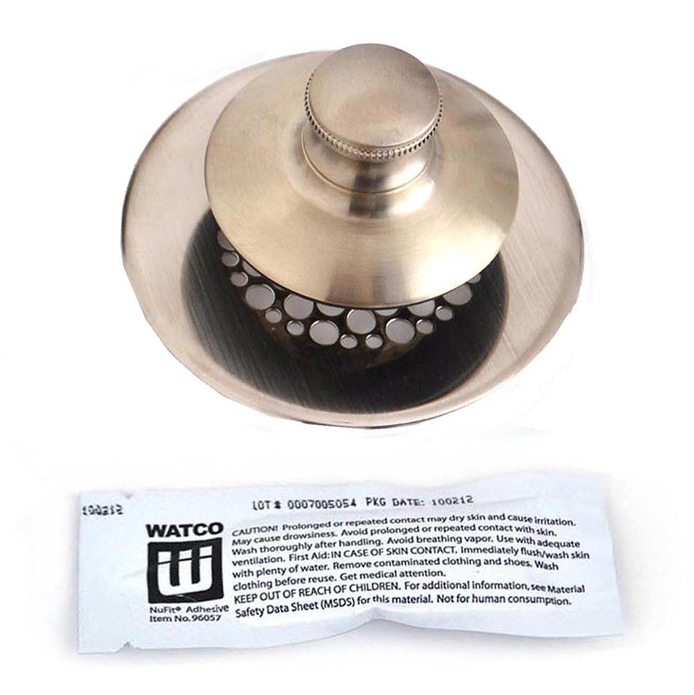 Watco Manufacturing Universal Nufit Pp Tub Closure - Silicone Brushed Bronze Grid Strainer