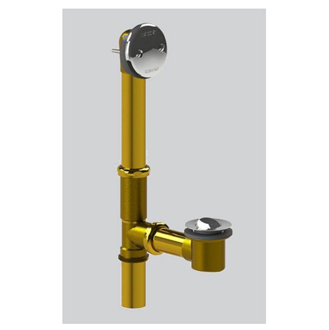 Watco Manufacturing SLIP LOCK Trip Lever Bath Waste, Tubs to 16-In., 17g Brass BRS, Polished Brass ''PVD'', 6 In Extension