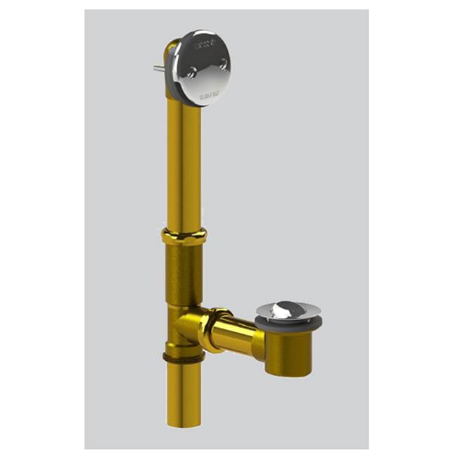 Watco Manufacturing LIFT & TURN Bath Waste, Tubs to 16-In., 20-GA Brass BRS, Chrome Plated, Brs Stopper Assy (CP only)