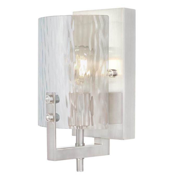 Westinghouse Westinghouse Lighting Enzo James One-Light Indoor Wall Fixture, Brushed Nickel Finish with Clear Water Glass