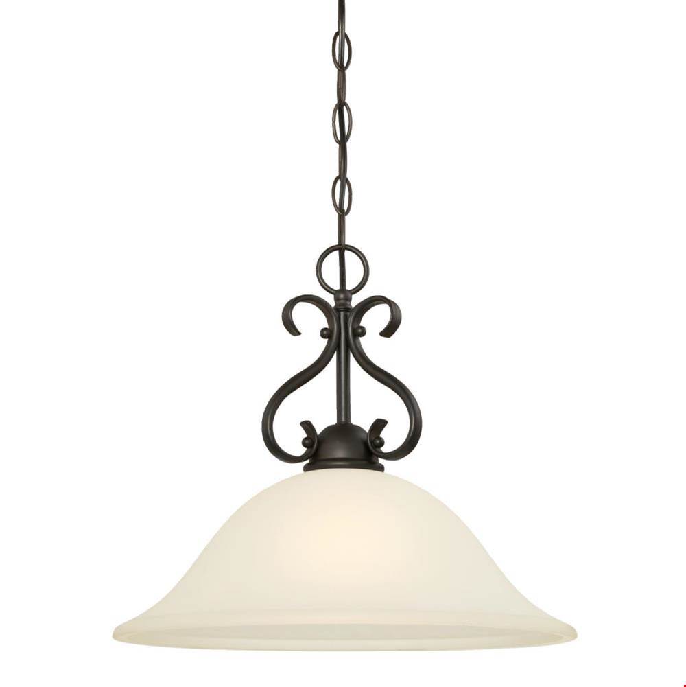 Westinghouse Westinghouse Dunmore One-Light Indoor Pendant, Oil Rubbed Bronze Finish with Frosted Glass