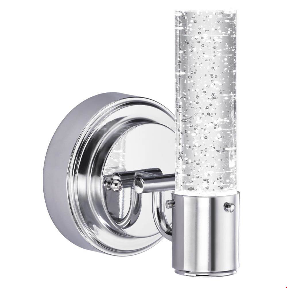 Westinghouse Westinghouse Cava One-Light LED Indoor Wall Fixture, Chrome Finish and Bubble Glass