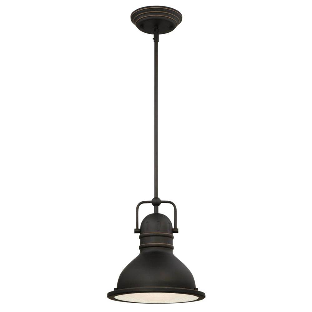 Westinghouse Westinghouse Lighting Boswell One-Light LED Indoor Pendant, Oil Rubbed Bronze Finish with Highlights and Frosted Prismatic Acrylic