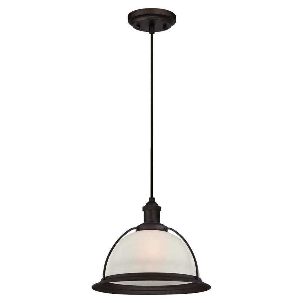 Westinghouse One-Light Indoor Pendant, Oil Rubbed Bronze Finish with Frosted Glass