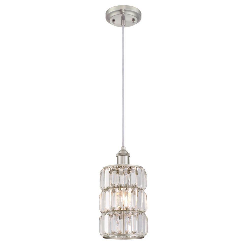 Westinghouse Westinghouse Lighting Sophie One-Light Indoor Mini Pendant, Brushed Nickel Finish with Crystal Prism Glass
