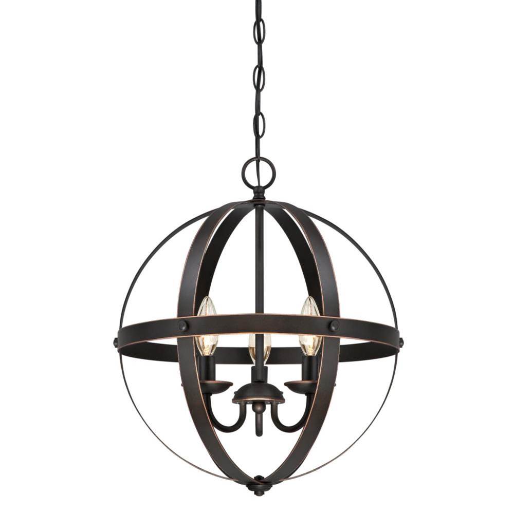 Westinghouse Westinghouse Stella Mira Three-Light Indoor Chandelier, Oil Rubbed Bronze Finish with Highlights with Metal Cage Shade