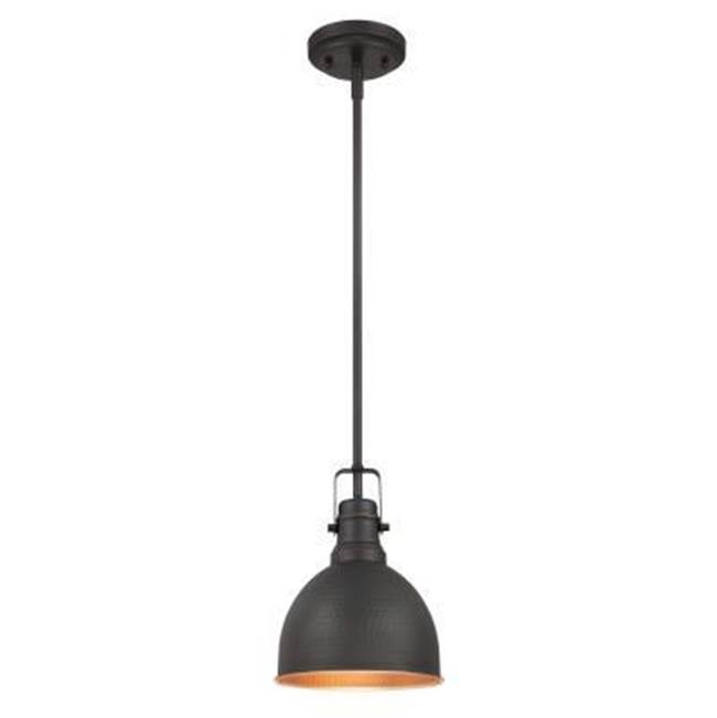 Westinghouse Westinghouse Lighting Madras One-Light Indoor Mini Pendant, Hammered Oil Rubbed Bronze Finish with Highlights