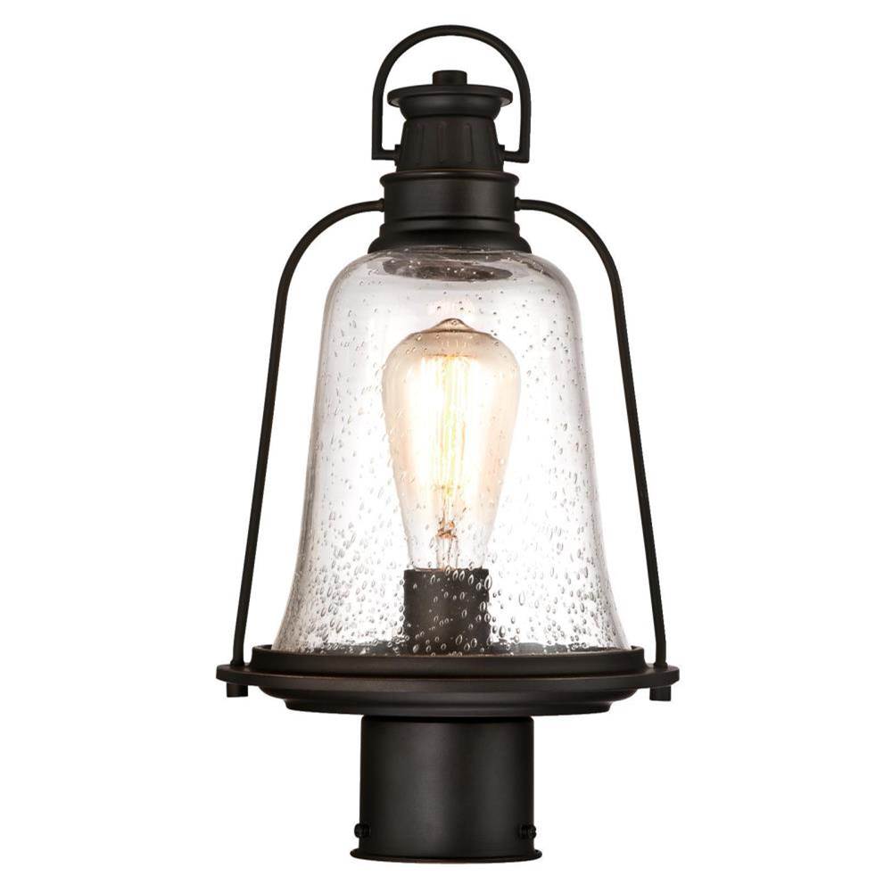 Westinghouse Westinghouse Brynn One-Light Outdoor Post-Top Fixture, Oil Rubbed Bronze Finish with Highlights Finish and Clear Seeded Glass