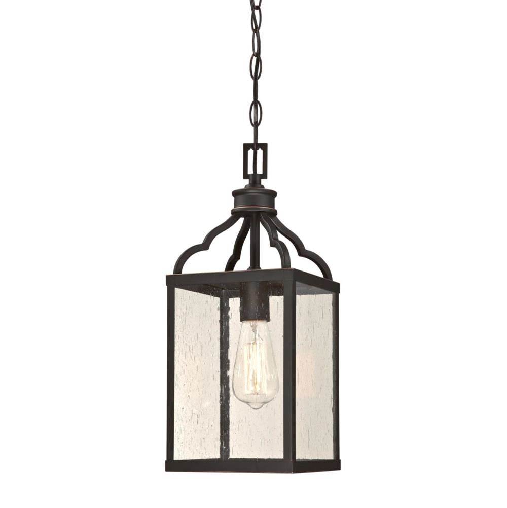 Westinghouse Westinghouse Cardinal One-Light Outdoor Pendant, Oil Rubbed Bronze Finish with Highlights with Clear Seeded Glass