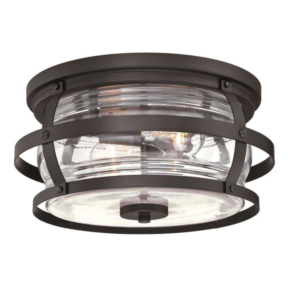 Westinghouse Westinghouse Weatherby Two-Light Outdoor Flush-Mount Fixture, Weathered Bronze Finish with Clear Glass