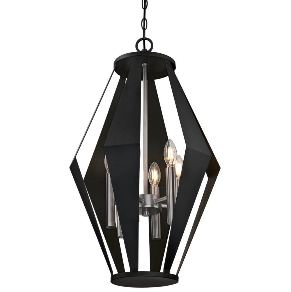 Westinghouse Westinghouse Lighting Coltin Six-Light Indoor Chandelier, Matte Black Finish with Dark Pewter Accents