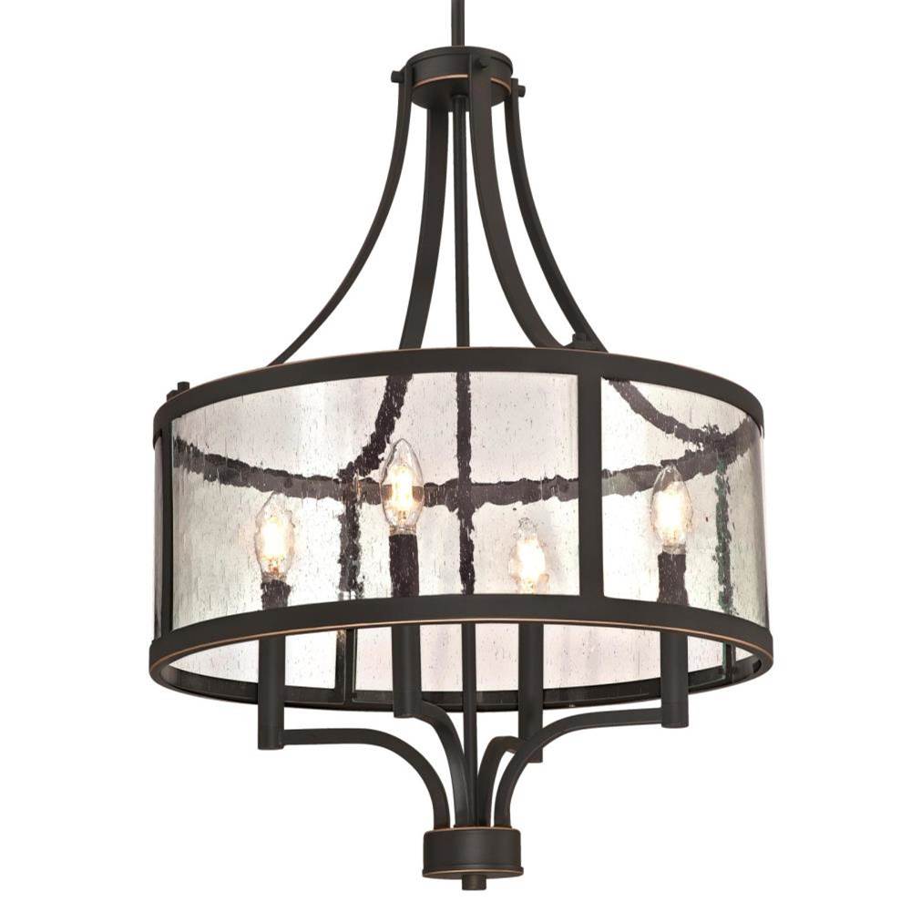 Westinghouse Westinghouse Lighting Belle View Four-Light Indoor Chandelier, Oil Rubbed Bronze Finish with Highlights and Clear Seeded Glass